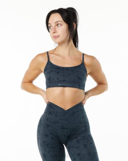 klær T442151 pebble print hval blå overflate ubegrenset bh kvinner Alphalete
