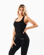 klær T442164 svart sømløs racerback tank kvinner Alphalete - Bilde 3