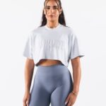 klær T442194 halogen blå republikk crop tee kvinner Alphalete