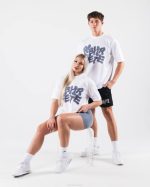 klær T442195 hvit radiell uskarphet tee unisex Alphalete