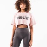klær T442198 flat rosa rosa republikk crop tee kvinner Alphalete