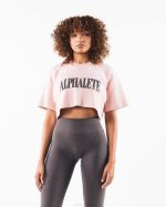 klær T442198 flat rosa rosa republikk crop tee kvinner Alphalete