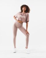 klær T442199 gevir brun republikk crop tee kvinner Alphalete - Bilde 2