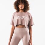 klær T442199 gevir brun republikk crop tee kvinner Alphalete
