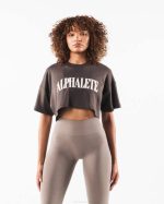 klær T442200 tyrkisk kaffe brun republikk crop tee kvinner Alphalete