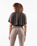 klær T442200 tyrkisk kaffe brun republikk crop tee kvinner Alphalete - Bilde 4