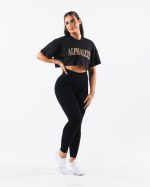 klær T442201 svart republikk crop tee kvinner Alphalete - Bilde 2