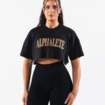 klær T442201 svart republikk crop tee kvinner Alphalete