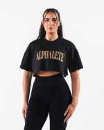 klær T442201 svart republikk crop tee kvinner Alphalete