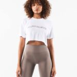 klær T442202 hvit core airtech ss crop kvinner Alphalete