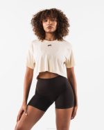 klær T442203 beige brun wolf head airtech ss crop kvinner Alphalete