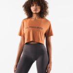 klær T442204 legert oransje core airtech ss crop kvinner Alphalete