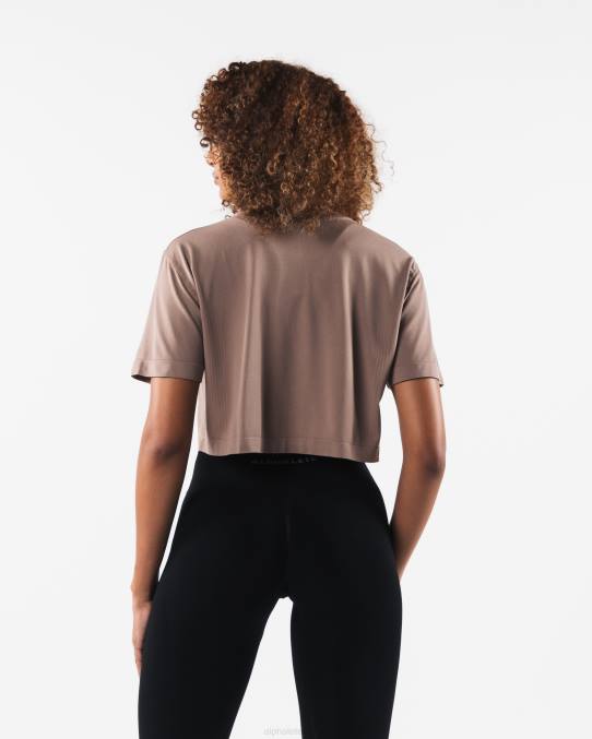klær T442207 kremaktig beige brun core airtech ss crop kvinner Alphalete - Bilde 4