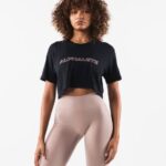 klær T442210 svart core airtech ss crop kvinner Alphalete
