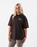 klær T442215 sjokoladebrun kryptisk t-skjorte unisex Alphalete - Bilde 3