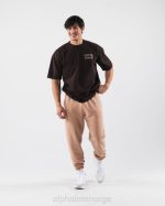 klær T442215 sjokoladebrun kryptisk t-skjorte unisex Alphalete - Bilde 5
