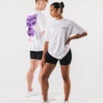 klær T442219 hvit graffiti t-skjorte unisex Alphalete