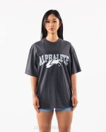 klær T442232 delfinblå ulvhodet-skjorte unisex Alphalete - Bilde 3
