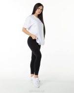 klær T442233 hvit svart signatur oversized t-skjorte kvinner Alphalete - Bilde 3