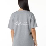 klær T442234 gråmelert signatur oversized t-skjorte kvinner Alphalete