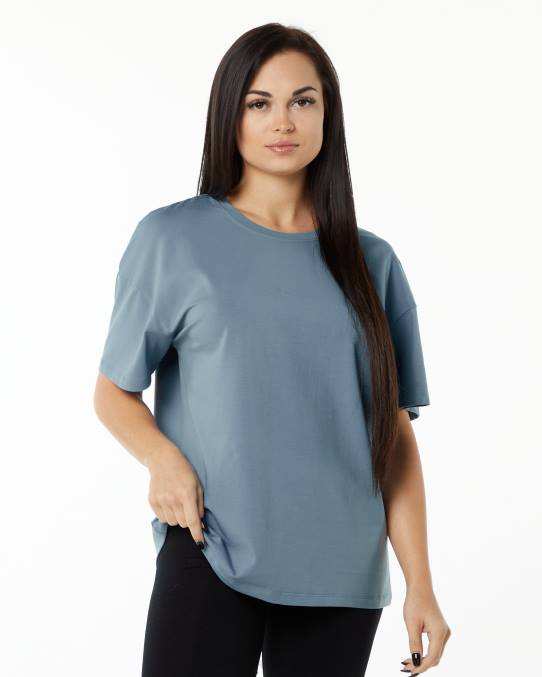 klær T442235 tåke blå signatur oversized t-skjorte kvinner Alphalete - Bilde 2