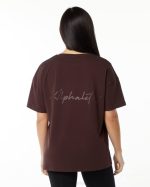 klær T442237 burgunder rød signatur oversized t-skjorte kvinner Alphalete