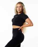 klær T442238 svart forsterke ss crop kvinner Alphalete - Bilde 2