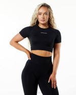 klær T442238 svart forsterke ss crop kvinner Alphalete