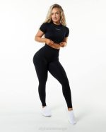 klær T442238 svart forsterke ss crop kvinner Alphalete - Bilde 5