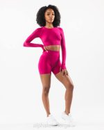 klær T442249 magenta rosa stratus ls avling kvinner Alphalete - Bilde 2