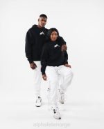 klær T442272 svart stensil hettegenser unisex Alphalete - Bilde 2
