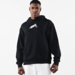 klær T442272 svart stensil hettegenser unisex Alphalete