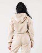 klær T442273 vanilje brun king crop hettegenser kvinner Alphalete - Bilde 4
