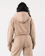 klær T442274 lin brun king crop hettegenser kvinner Alphalete - Bilde 4