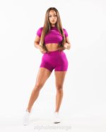 klær T442320 candy crush rosa forsterke kort 4,5" kvinner Alphalete - Bilde 2