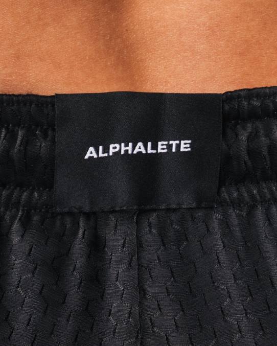 klær T442329 svart/salvie signatur mesh kort 4" kvinner Alphalete - Bilde 5