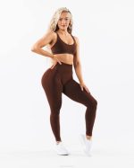 klær T442374 manhattan brun forsterke kontur legging kvinner Alphalete - Bilde 2