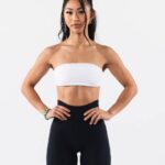 klær T44241 hvit aura bandeau kvinner Alphalete