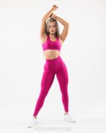 klær T442420 magenta rosa forsterke legging kvinner Alphalete - Bilde 2