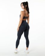 klær T442445 småsteinstrykk svart overflate power legging kvinner Alphalete - Bilde 2