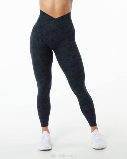 klær T442445 småsteinstrykk svart overflate power legging kvinner Alphalete
