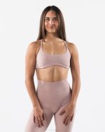 klær T44245 porselensbrun aura bh med stropper kvinner Alphalete