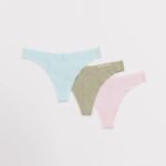klær T442464 pudderblå/bladgrønn/pastellrosa sømløs stringtruse 3pk kvinner Alphalete