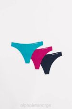 klær T442465 turkis/fuchsia/midnatt sømløs stringtruse 3pk kvinner Alphalete