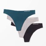 klær T442467 med grå/marine/svart sømløs stringtruse 3pk kvinner Alphalete