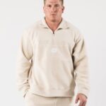 klær T442479 vanilje brun king kvart glidelås unisex Alphalete