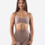 klær T44248 sandbrun aura bh med stropper kvinner Alphalete