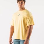 klær T442527 gul wolf head paisley print t-skjorte menn Alphalete