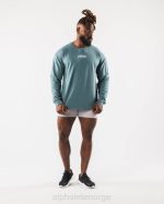 klær T442529 Turkis blå aa paisley print ls t-skjorte menn Alphalete - Bilde 2