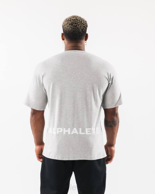 klær T442534 gråmelert børstet crest t-skjorte menn Alphalete - Bilde 3